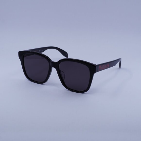 Alexander McQueen AM0331SK 002 Sunglasses Black Square Frame, Grey Lenses - Picture 1 of 9